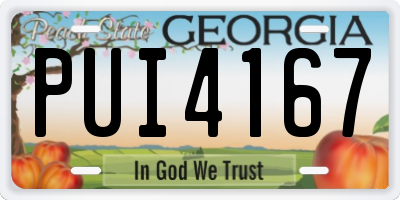 GA license plate PUI4167