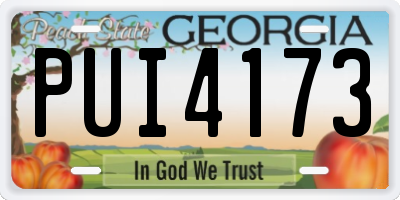 GA license plate PUI4173