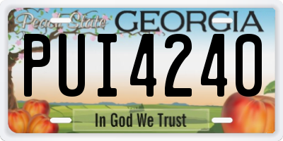 GA license plate PUI4240