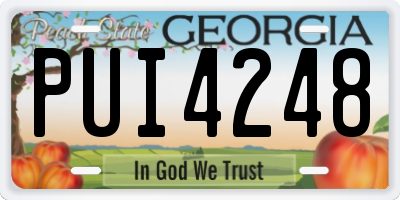 GA license plate PUI4248