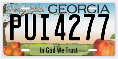 GA license plate PUI4277