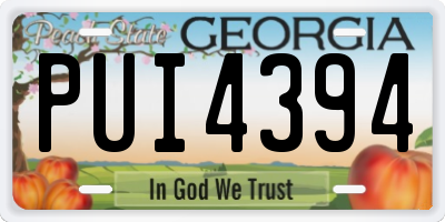 GA license plate PUI4394
