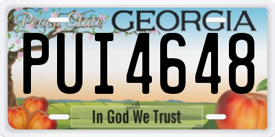 GA license plate PUI4648