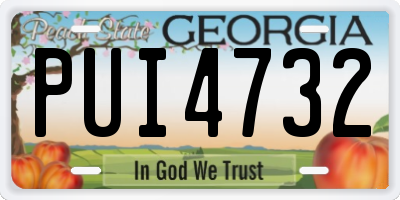 GA license plate PUI4732