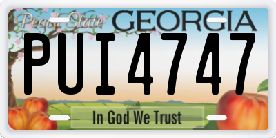 GA license plate PUI4747