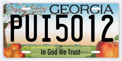 GA license plate PUI5012
