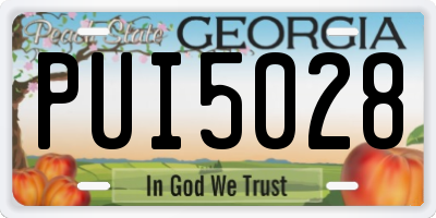 GA license plate PUI5028