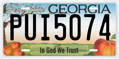 GA license plate PUI5074