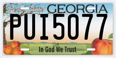 GA license plate PUI5077