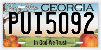 GA license plate PUI5092