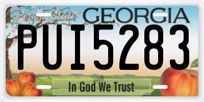 GA license plate PUI5283