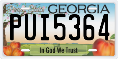 GA license plate PUI5364