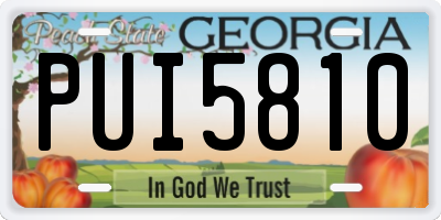 GA license plate PUI5810