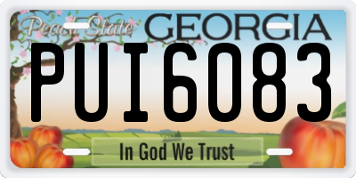 GA license plate PUI6083