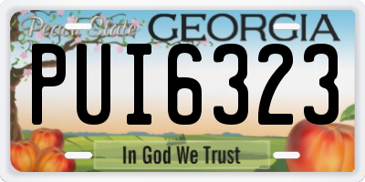 GA license plate PUI6323