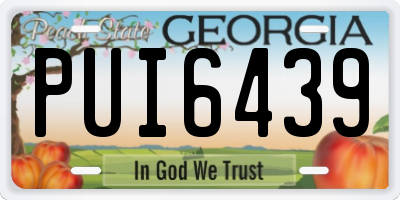 GA license plate PUI6439