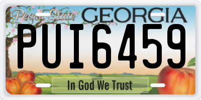 GA license plate PUI6459