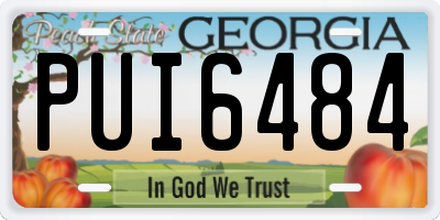 GA license plate PUI6484