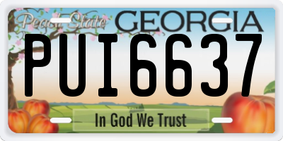 GA license plate PUI6637