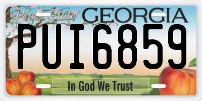 GA license plate PUI6859