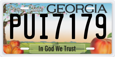 GA license plate PUI7179