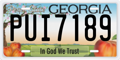 GA license plate PUI7189