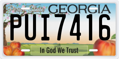 GA license plate PUI7416