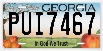 GA license plate PUI7467