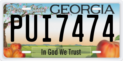 GA license plate PUI7474