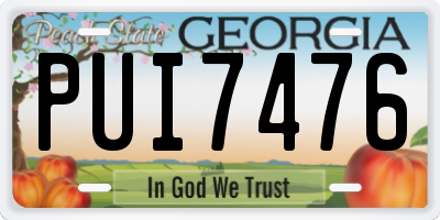 GA license plate PUI7476