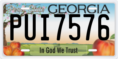 GA license plate PUI7576