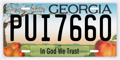 GA license plate PUI7660