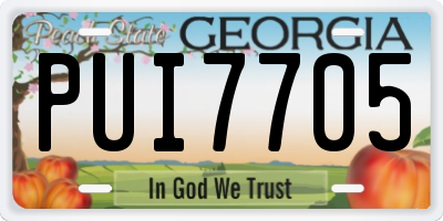 GA license plate PUI7705