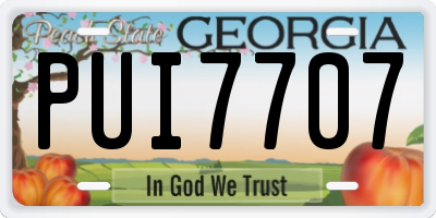 GA license plate PUI7707