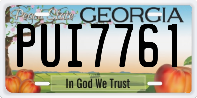 GA license plate PUI7761