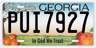 GA license plate PUI7927