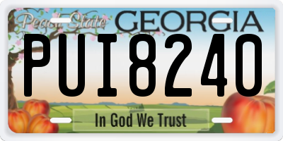 GA license plate PUI8240