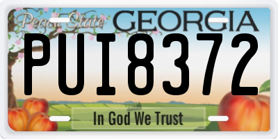 GA license plate PUI8372