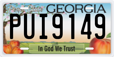 GA license plate PUI9149