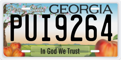 GA license plate PUI9264