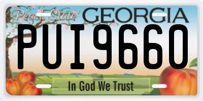 GA license plate PUI9660