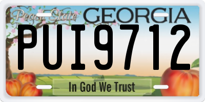 GA license plate PUI9712