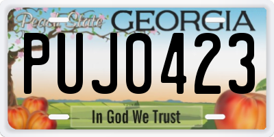 GA license plate PUJ0423