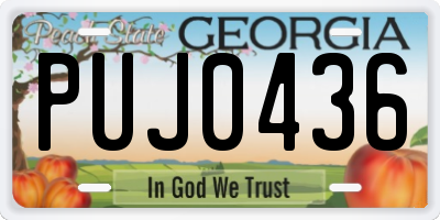 GA license plate PUJ0436
