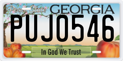 GA license plate PUJ0546