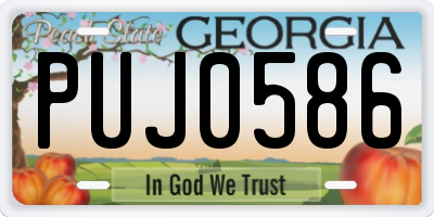 GA license plate PUJ0586