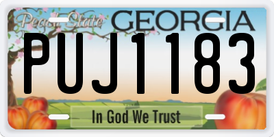 GA license plate PUJ1183