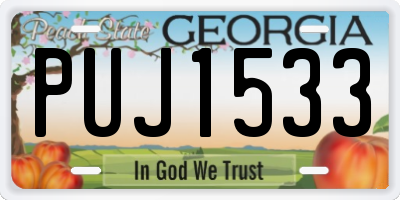 GA license plate PUJ1533