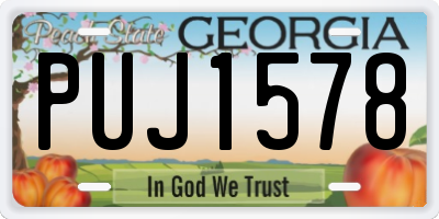 GA license plate PUJ1578