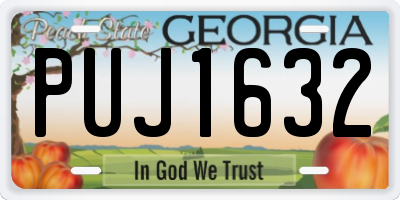 GA license plate PUJ1632